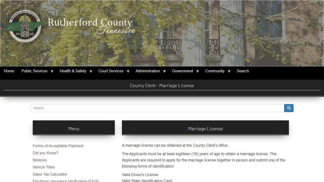 County Clerk - Marriage License | Rutherford County TN